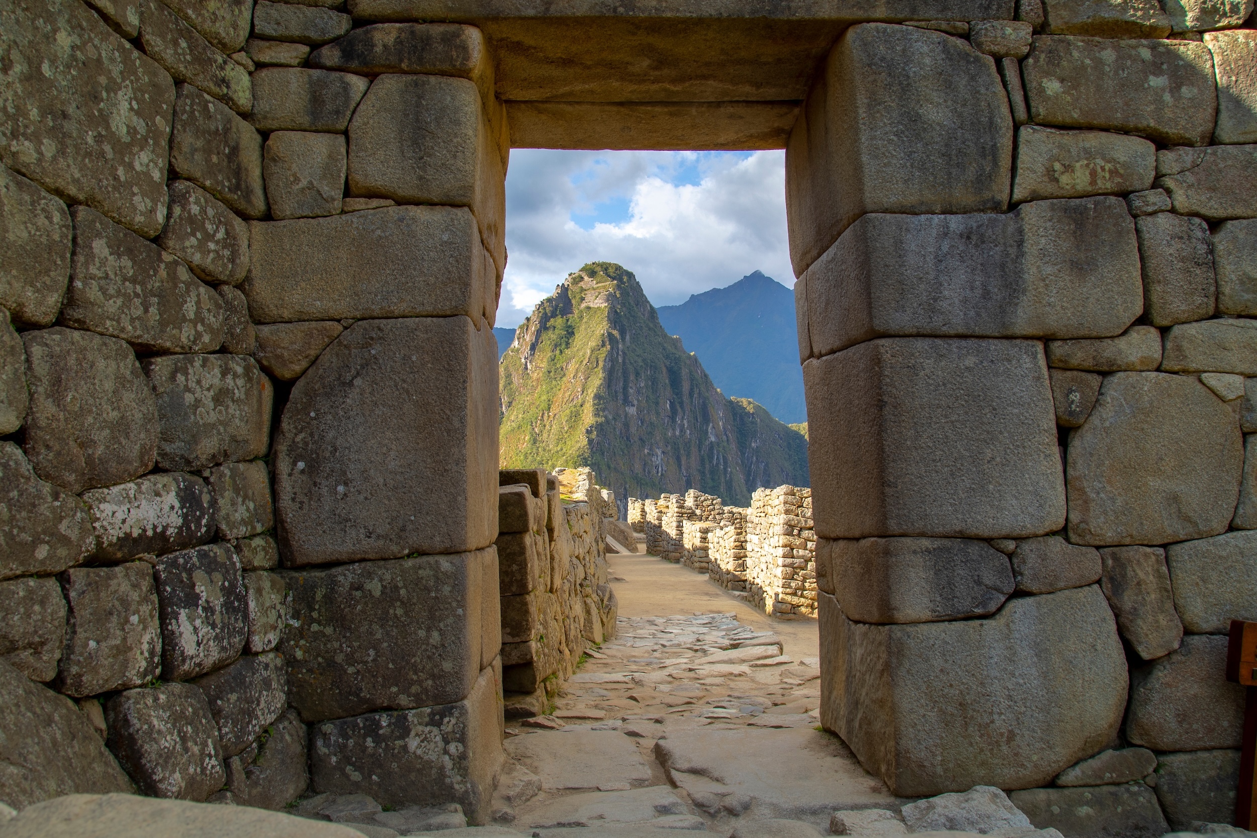 Wayna Picchu Mountain from Machu Picchu ruins