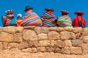 Local Women with traditional clothing in Chinchero