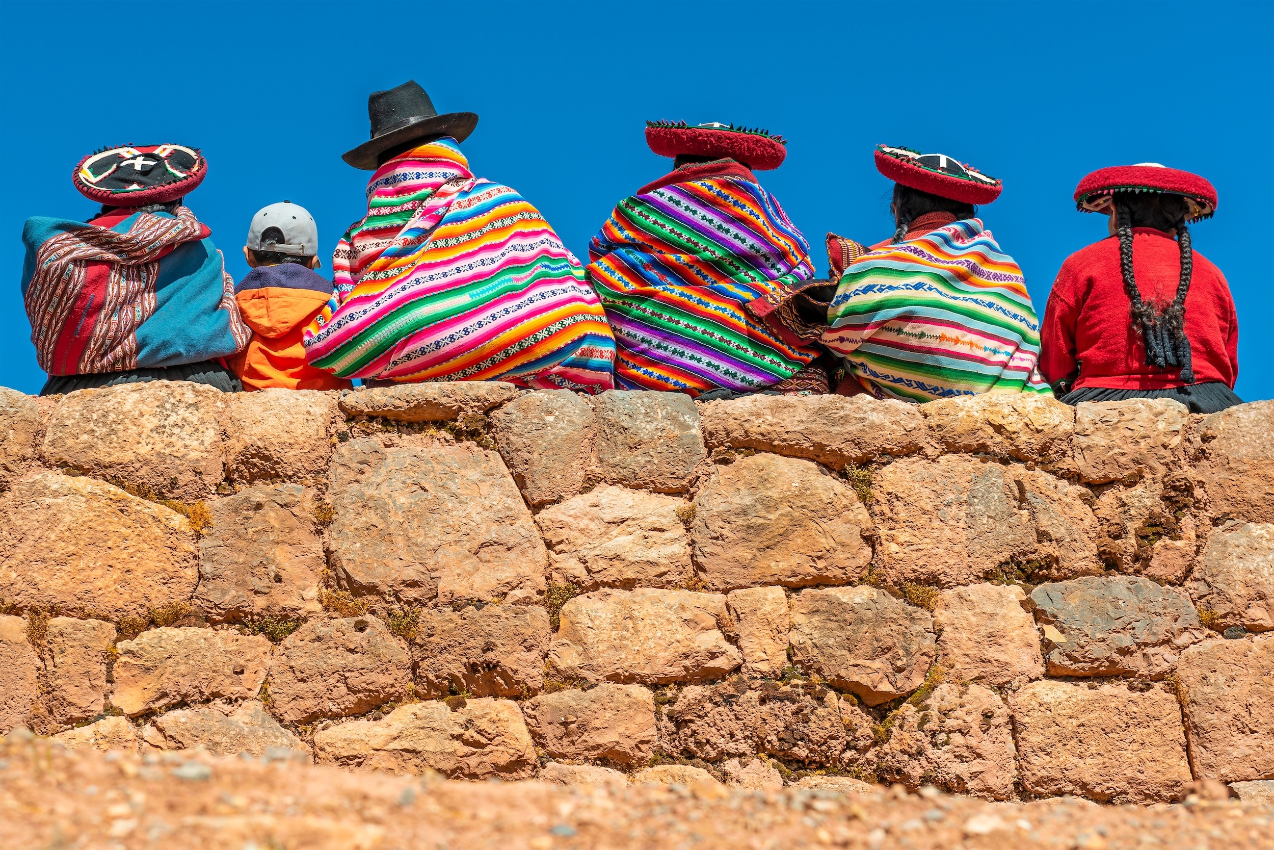 Local Women with traditional clothing in Chinchero
